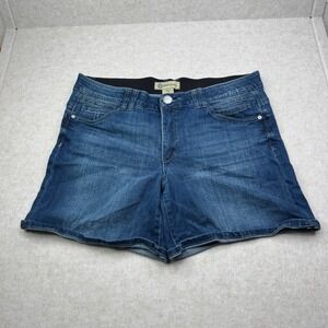 Democracy Denim Shorts Ab Solution‎ Elastic Waist Stretch Blue Jeans Womens 16P